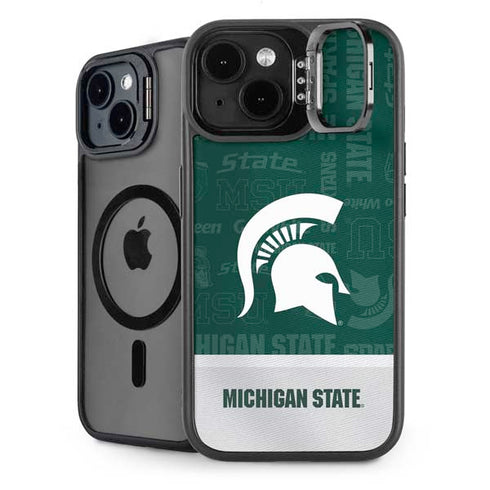 Michigan State University Jersey Split iPhone 14 Kickstand Case